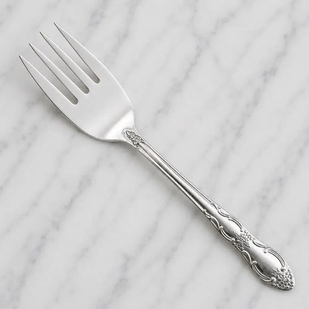 Oneida VENUS Meat Serving Fork Silver Romantic Ornate Victorian Art Nouveau